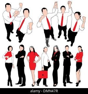 Business People Silhouettes Set isolated on white background Stock Vector