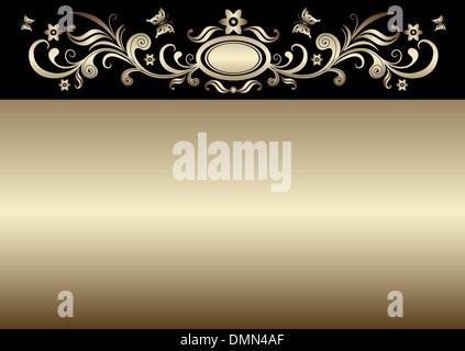 Vintage gold easter card Stock Vector