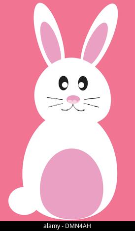 Easter bunny ears. Pink and white mask with rabbit ear. Spring seasonal ...
