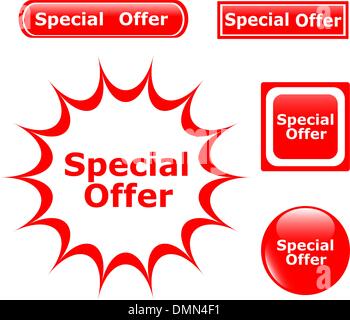 button Special Offer glossy icons Stock Vector
