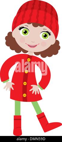 Little girl in a coat Stock Vector