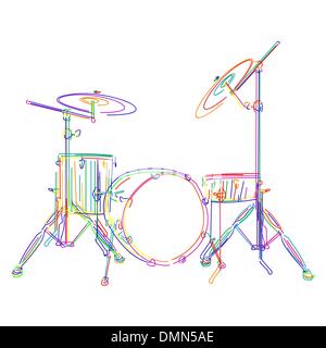 Stylized vector illustration of a drum kit Stock Vector Image & Art - Alamy