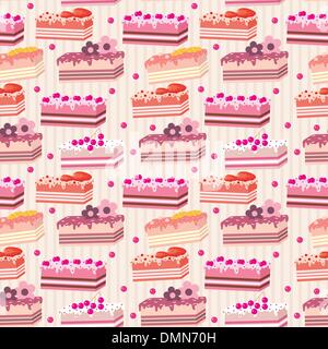 Seamless cake pattern Stock Vector