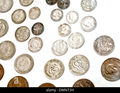 Mixed vintage Australian coins Stock Photo