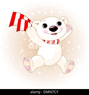 Cute Polar Bear jumping Stock Vector