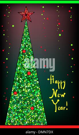 Christmas and new year tree vector image Stock Vector
