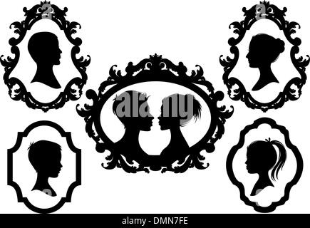 family pictures, vector Stock Vector