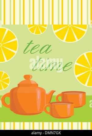 Card. Menu Tea service Stock Vector