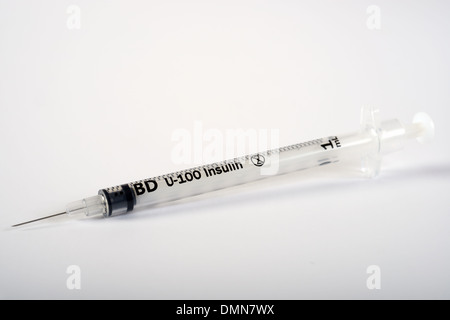 DB insulin U-100 syringe Stock Photo