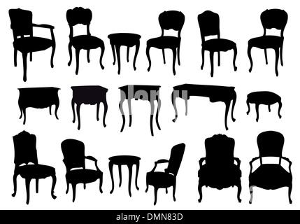 Tables and chairs illustration - vector Stock Vector Image & Art - Alamy
