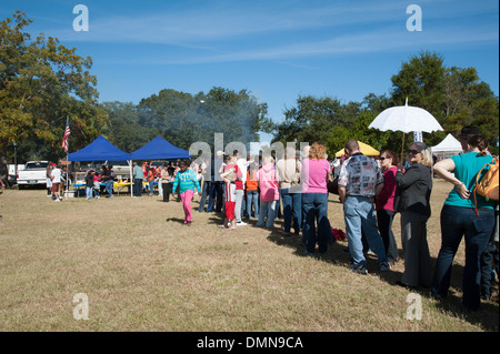 Customers queuing for burgers Veterans Day Pensacola Florida USA Stock Photo