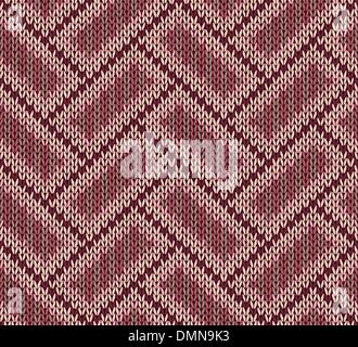 Style Seamless Brown Red Pink Color Knitted Pattern Stock Vector