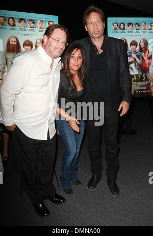 Pamela Adlon Stephen Root and David Duchovny attends premiere of Image Entertainment's 'Goats' at Landmark Theater Los Angeles Stock Photo