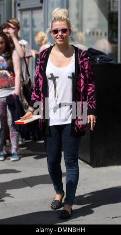 Amelia Lily meets fans outside Juice FM studios in Liverpool while out promoting her debut single 'You Bring Me Joy' Liverpool Stock Photo