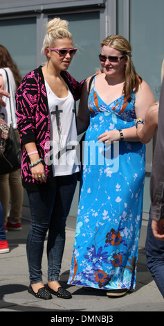 Amelia Lily meets fans outside Juice FM studios in Liverpool while out promoting her debut single 'You Bring Me Joy' Liverpool Stock Photo