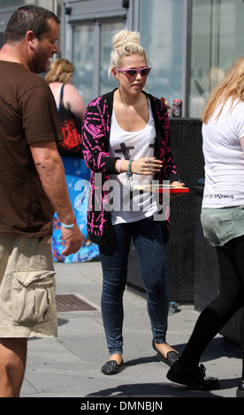 Amelia Lily meets fans outside Juice FM studios in Liverpool while out promoting her debut single 'You Bring Me Joy' Liverpool Stock Photo