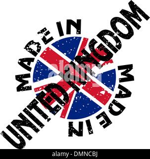 Flag of United Kingdom in grunge style with waving effect, vector ...