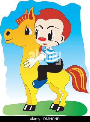 Boy on pony Stock Vector