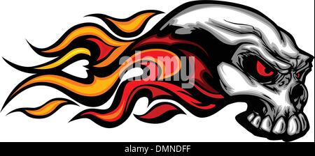 Flaming Skull Graphic Vector Image Stock Vector