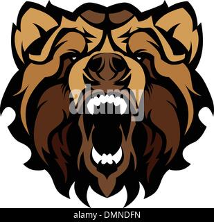Grizzly Bear Mascot Graphic Vector Illustration Stock Vector