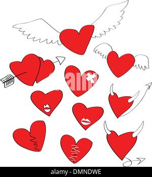 cartoon heart shapes Stock Vector