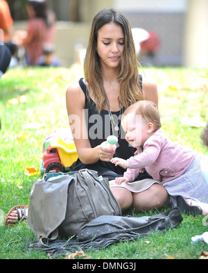 Jessica Alba and daughter Haven Warren enjoying a family day at park