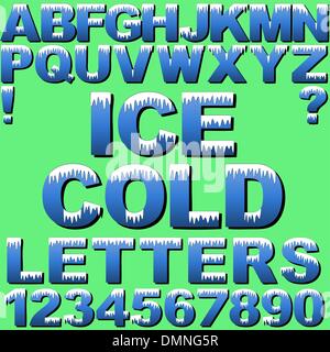 Ice cube alphabet. Abstract 3D stunning font, contemporary type