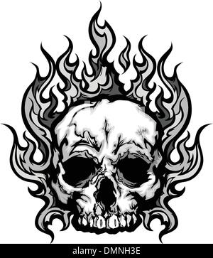 Flaming Skull Graphic Vector Image Stock Vector