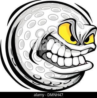 Golf Ball Face Cartoon Vector Image Stock Vector