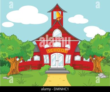 School landscape Stock Vector