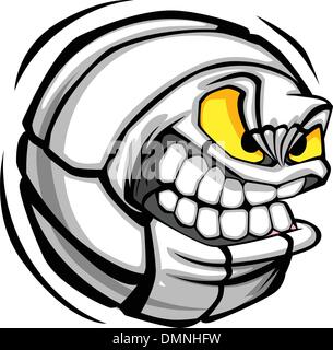 Volleyball Ball Face Cartoon Vector Image Stock Vector