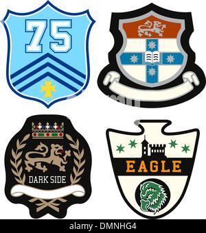 royal classic emblem badge shield set Stock Vector