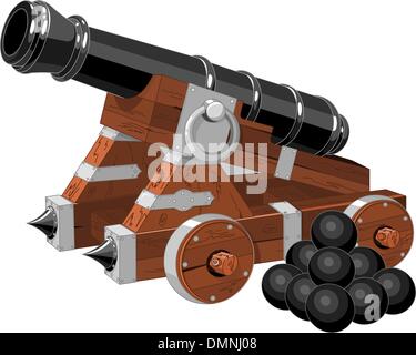 pirate with cannon cartoon illustration Stock Vector Image & Art - Alamy