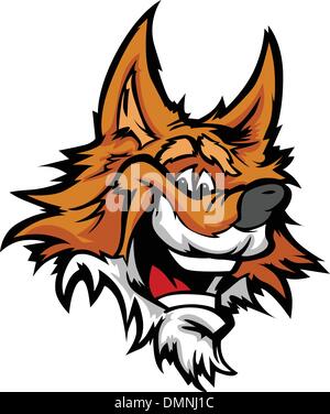 Happy Smiling Cartoon Fox Mascot Vector Graphic Stock Vector