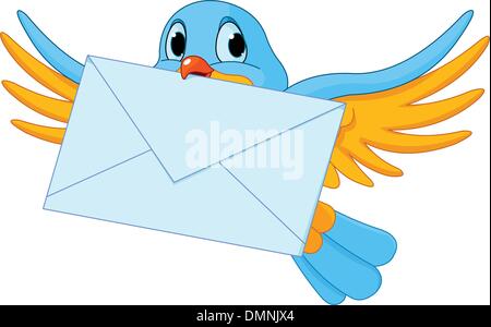 Bird with letter Stock Vector