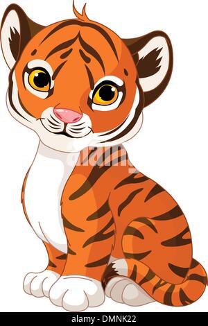 Cute tiger cub Stock Vector