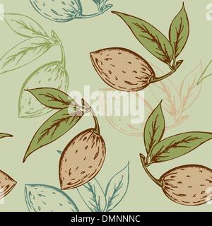 Almond vector seamless pattern background. Crosses of overlapping oval ...