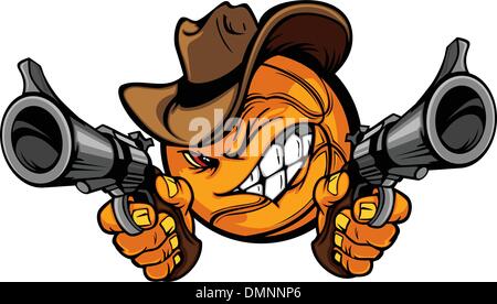 Cowboy Basketball Cartoon Shootout Stock Vector
