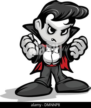 Tough Guy Vampire with Cape Vector Graphic Stock Vector