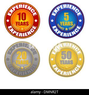 set of years experience sticker Stock Vector