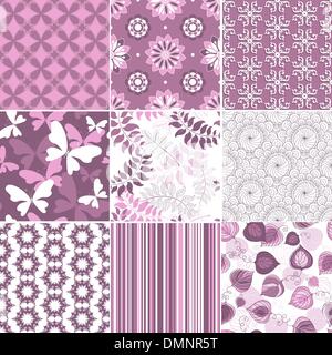 Pastel pink seamless patterns set vector Stock Vector Image & Art - Alamy