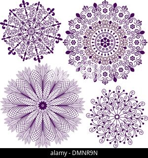 Set christmas filigree snowflakes Stock Vector