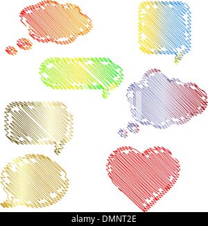 Doodle speech bubbles set Stock Vector