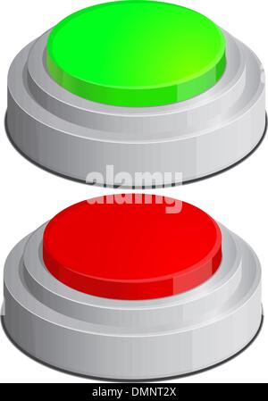 vector start and stop button, red button, yellow button, green button Stock  Vector