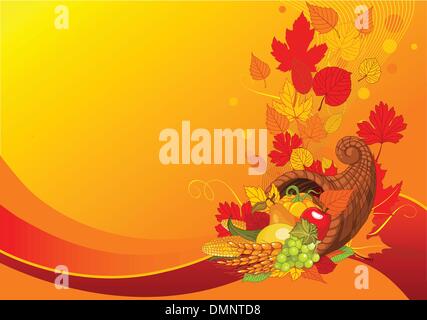 Horn of plenty background Stock Vector