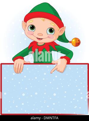 Christmas Elf Place Card Stock Vector