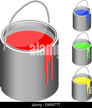 bucket with paint Stock Vector