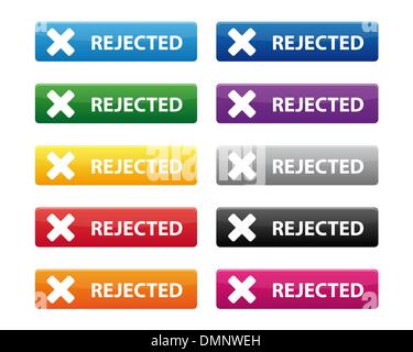 Rejected buttons Stock Vector
