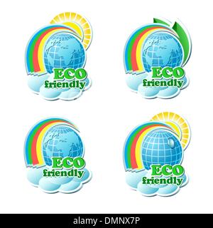 Set of vector environmental stickers Stock Vector