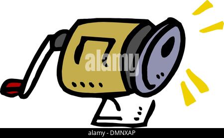 cartoon pencil and sharpener Stock Vector Art & Illustration, Vector